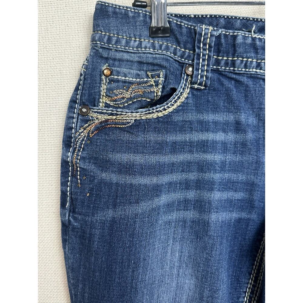 Rhythm in Blues Jeans Women's Size 6 Short Flap Pockets Straight Leg Top Stitch - Picture 2 of 16